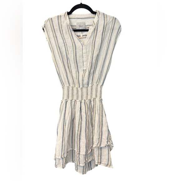 Rails Women's Angelina Cape May Stripe Linen Short White Dress Size XS - Picture 4 of 6